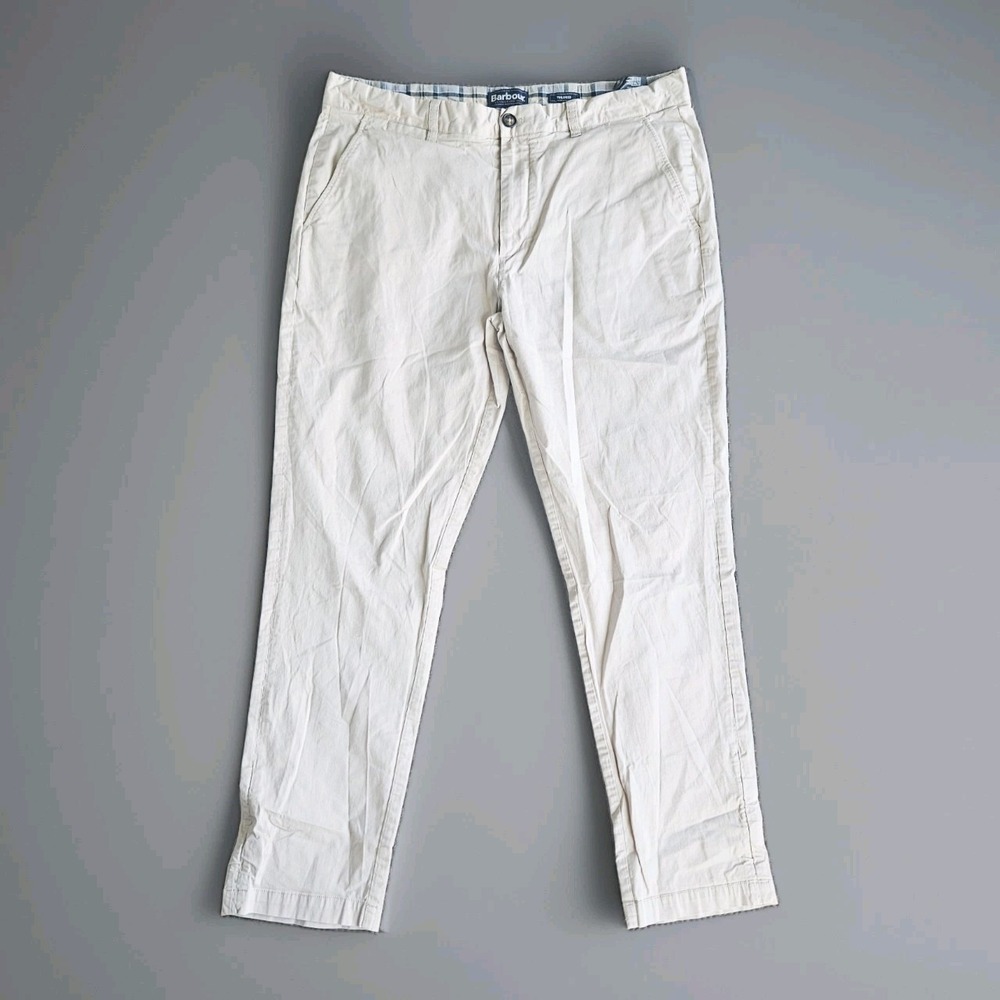 Barbour Pants Men's Size 40R Tailored Fit Chino Light Beige Straight Old Money